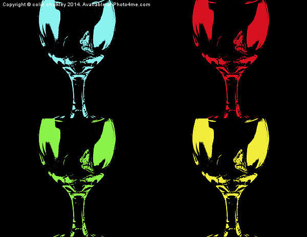  Moths on Wineglasses Popart Picture Board by colin chalkley