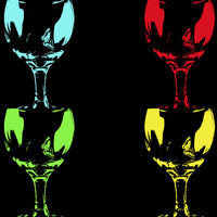 Buy canvas prints of  Moths on Wineglasses Popart by colin chalkley