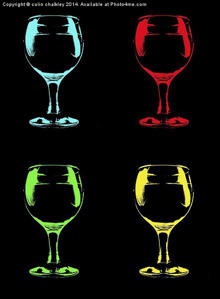  Wineglasses, Popart Style Picture Board by colin chalkley