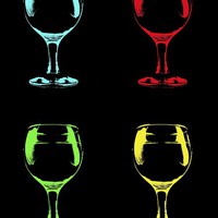 Buy canvas prints of  Wineglasses, Popart Style by colin chalkley