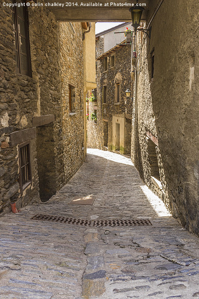  Cobbled Side Street in Ordino, Andorra Picture Board by colin chalkley