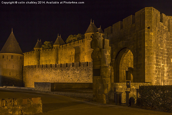 Narbonnaise Gate Carcassonne  Picture Board by colin chalkley