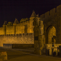Buy canvas prints of Narbonnaise Gate Carcassonne  by colin chalkley