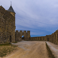 Buy canvas prints of  Carcassone Ramparts by colin chalkley