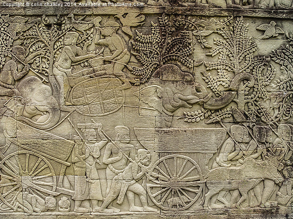  Angkor Wat Wall Carvings (External) Picture Board by colin chalkley