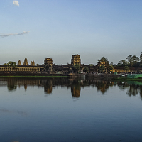 Buy canvas prints of  Twighlight at Angkor Wat by colin chalkley