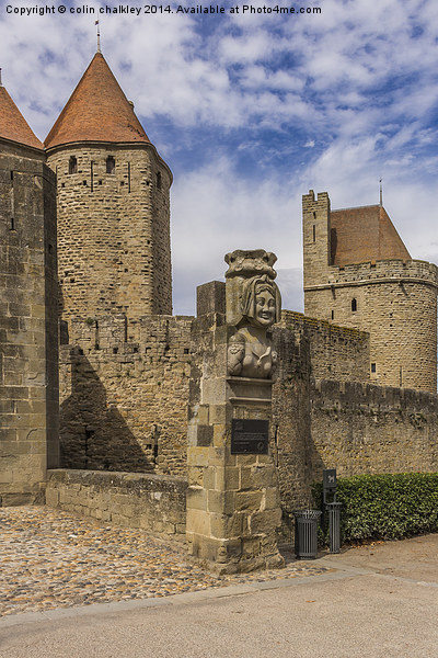 Narbonnaise Gate Carcassonne   Picture Board by colin chalkley