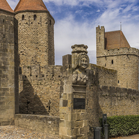 Buy canvas prints of Narbonnaise Gate Carcassonne   by colin chalkley
