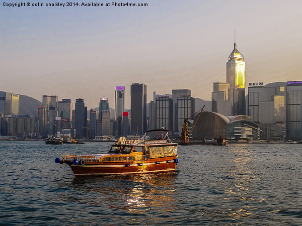  Hong Kong Island Skyline at twilight Picture Board by colin chalkley