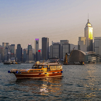 Buy canvas prints of  Hong Kong Island Skyline at twilight by colin chalkley