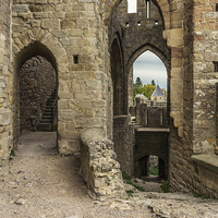 Buy canvas prints of  Carcassonne Portals by colin chalkley