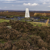 Buy canvas prints of  Stanage Edge Trig Point by colin chalkley