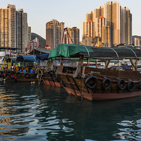 Buy canvas prints of Aberdeen harbour - Hong Kong by colin chalkley