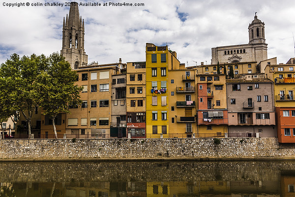  View Across the River Onyar in Girona, Spain Picture Board by colin chalkley