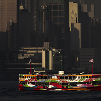 Buy canvas prints of  Hong Kong Harbour by colin chalkley