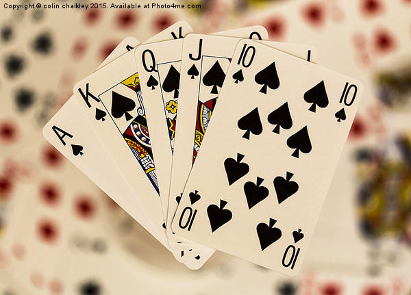 Royal Flush in Spades Picture Board by colin chalkley