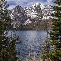 Buy canvas prints of  Jenny Lake in the Grand Teton National Park, USA by colin chalkley