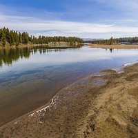 Buy canvas prints of View from the Fishing Bridge - Yellowstone Park by colin chalkley