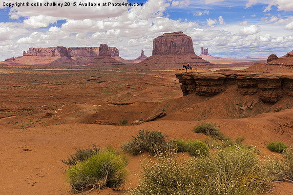  Monument Valley - Lone Horseman Picture Board by colin chalkley