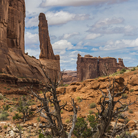 Buy canvas prints of  Barren Landscape in Arches National Park by colin chalkley