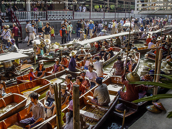  Crowded Floating Market in Thailand Picture Board by colin chalkley