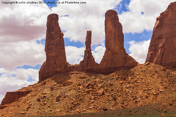  The Three Sisters - Monument Valley USA Picture Board by colin chalkley