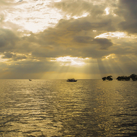 Buy canvas prints of  Storm Clouds Over Tonle Sap Lake by colin chalkley