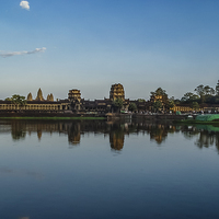 Buy canvas prints of  The Iconic 5 Spires of Angkor Wat - Cambodia by colin chalkley