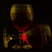 Buy canvas prints of  Two Glasses of Red Wine by colin chalkley