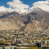 Buy canvas prints of  View Over Lhasa City by colin chalkley