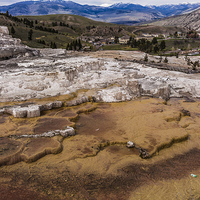 Buy canvas prints of Travertine Terraces - Yellowstone  by colin chalkley