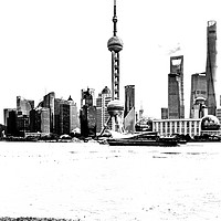 Buy canvas prints of Oriental TV Tower Shanghai - High Relief by colin chalkley