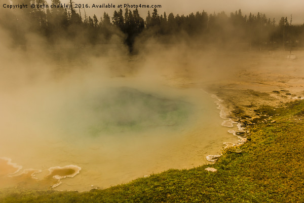 Artists Paint Pots - Yellowstone National Park Picture Board by colin chalkley