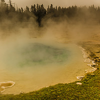 Buy canvas prints of Artists Paint Pots - Yellowstone National Park by colin chalkley