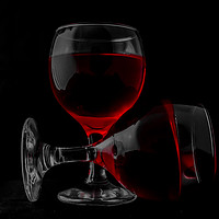 Buy canvas prints of  Two Glasses of Red Wine by colin chalkley