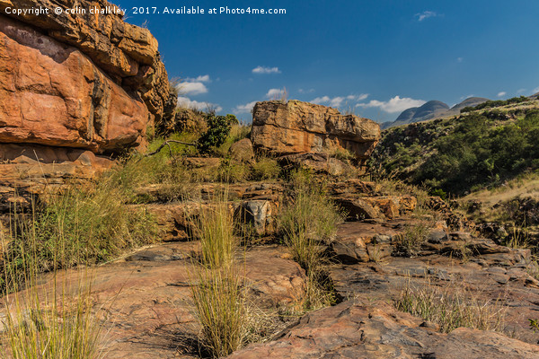 Pinnacle Rock Area Landscape - South Africa Picture Board by colin chalkley