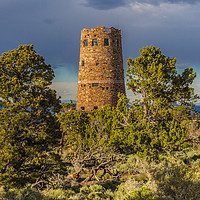 Buy canvas prints of Desert View Watch Tower - Grand Canyon by colin chalkley