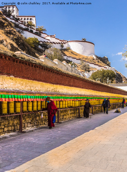 Prayer Wheels at the Potala Palace Picture Board by colin chalkley
