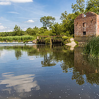 Buy canvas prints of Reflections at Cutt Mill in Dorset by colin chalkley