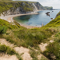 Buy canvas prints of Man of War Bay Dorset by colin chalkley