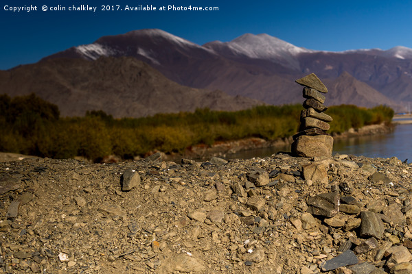 Standing stones in Tibet Picture Board by colin chalkley