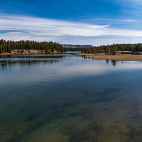 Buy canvas prints of  View from the Fishing Bridge over the Yellowstone by colin chalkley