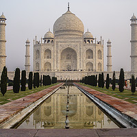 Buy canvas prints of A Tribute to Love: The Taj Mahal at Dawn by colin chalkley