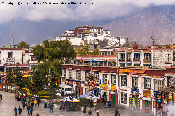 Potala Palace from the Jokhang Temple in Lhasa Picture Board by colin chalkley