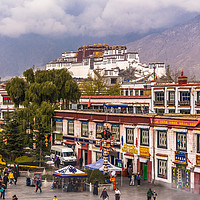 Buy canvas prints of Potala Palace from the Jokhang Temple in Lhasa by colin chalkley