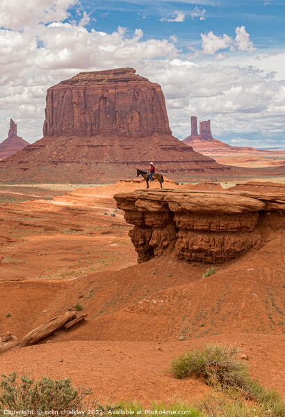  Monument Valley - Lone Horseman Picture Board by colin chalkley