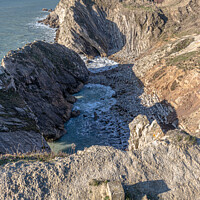 Buy canvas prints of The Stair Hole at Lulworth Cove by colin chalkley