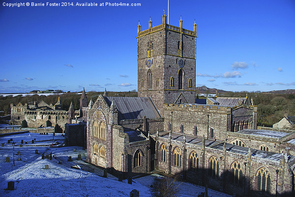 St Davids Cathedral & Palace Picture Board by Barrie Foster