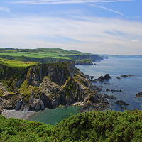 Buy canvas prints of  Penrhyn Erw-goch and Fishguard Bay by Barrie Foster
