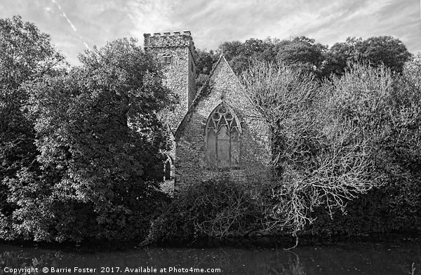 THE CHURCH OF ST AIDAN, LLAWHADEN: Mono Picture Board by Barrie Foster